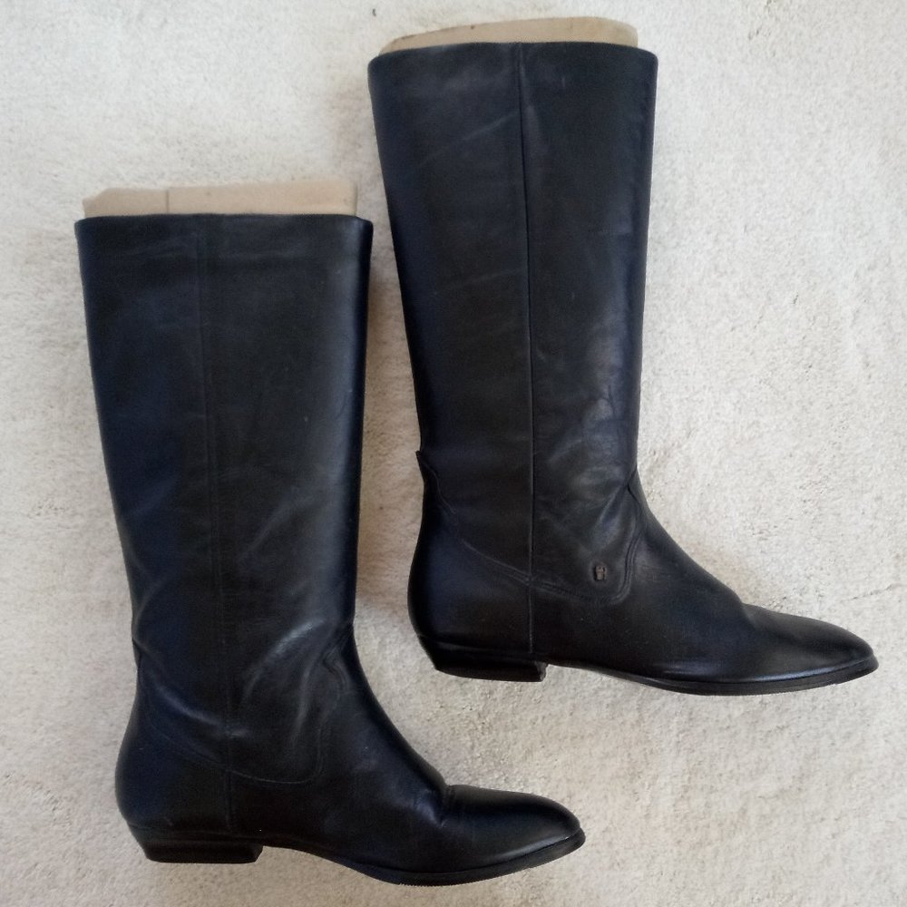 ETIENNE AIGNER Black Leather Boots -- Size 5.5 -- Made in Brazil